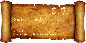 Dudics Teréz névjegykártya