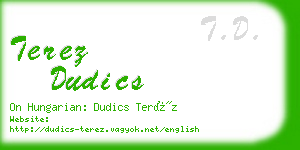 terez dudics business card